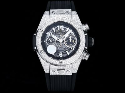 ZF Factory Hublot Big Bang Diamond Watch Silver steel case with White diamonds Watch